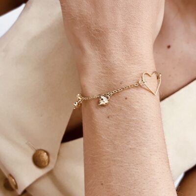 PULSEIRA DELICADA CORAÇÃO ABERTO 3 FECHADOS 10/24