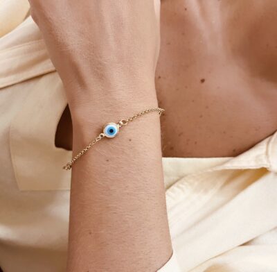 BRACELETE MEIA CANA COM 1 OLHO GREGO 10/24
